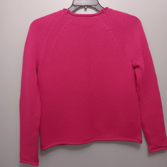 J.crew crew women's pullover sweater size M hot pink barbie - Picture 3 of 5